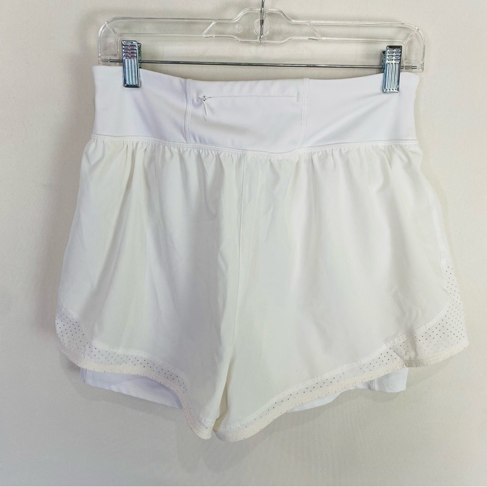 Spanx Get Moving Double Layer Shapewear White Athletic Shorts Size Large - Picture 2 of 7